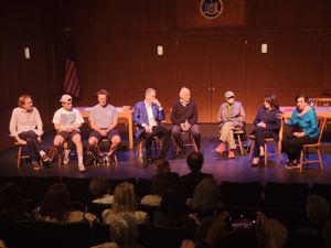 Timothy Doyle, Johnny Anthony, Stephen Schnetzer Michael J. Osgood, Martin Garbus, Marcia Dickstein Sudolsky, Susan Charlotte
@ BroadwayWorld Timothy Doyle, Johnny Anthony, Stephen Schnetzer Michael J. Osgood, Martin Garbus, Ma Photo