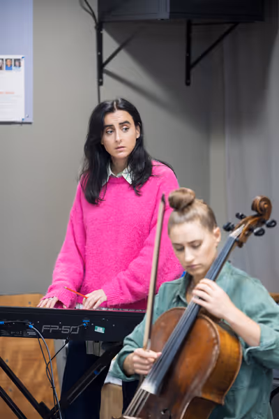 Maimuna Memon (composer) and Rachel Barnes Photo