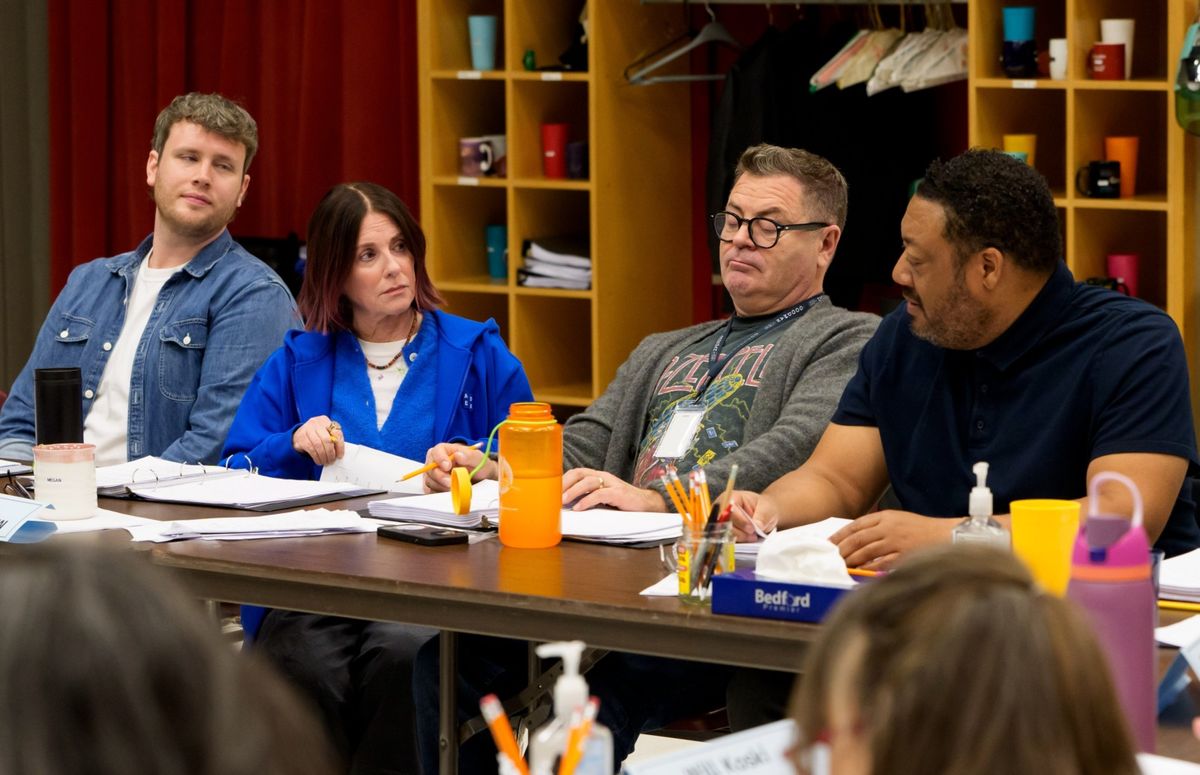 Grey Henson, Megan Mullally, Nick Offerman, Cedric Yarbrough at Photos: Megan Mullally, Nick Offerman and More in ICEBOY! Rehearsals