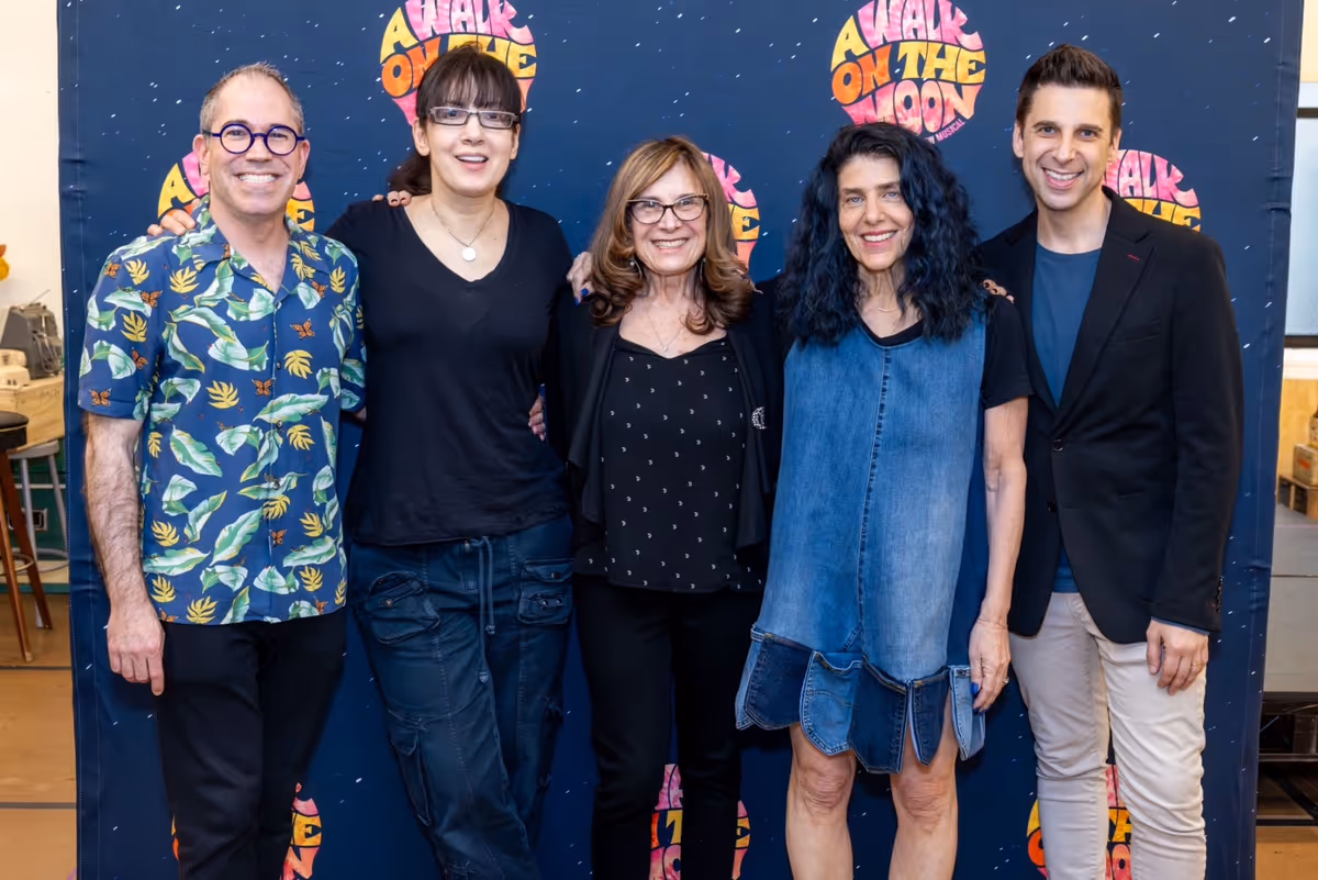 Music Supervisor Andy Einhorn, Composer AnnMarie Milazzo, Book Writer/Original Screenwriter Pamela Gray, Director Sheryl Kaller and Choreographer Josh Prince at Photos: A WALK ON THE MOON Cast Meets the Press