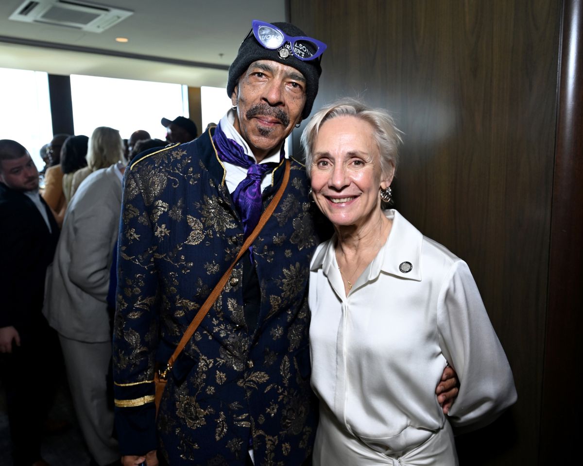 Steve Bargonetti and Laurie Metcalf at Photos: Inside the 79th Annual Tony Award Nominees Luncheon