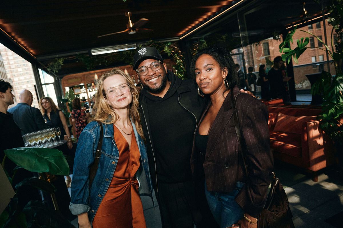 Bess Wohl, Zhailon Levingston and Whitney White  Valerie Terranova at Photos: Men of Broadway Celebrate LIBERATION at Cocktail Party