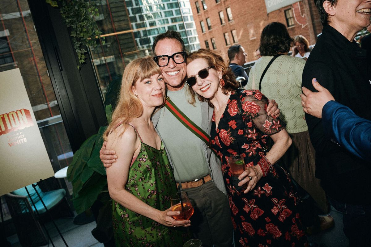 Susannah Flood, Michael Mayer and Betsy Aidem  Valerie Terranova at Photos: Men of Broadway Celebrate LIBERATION at Cocktail Party