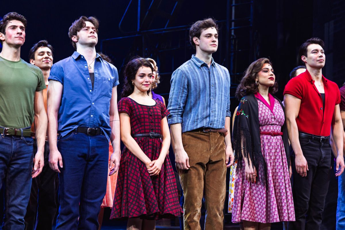 Nick Alvino, Sean Harrison Jones, Sarah-Anne Martinez, Noah Henry, Mikaela Secada, Antony Sanchez, and the Company at Photos: Inside Opening Night of WEST SIDE STORY at Paper Mill Playhouse