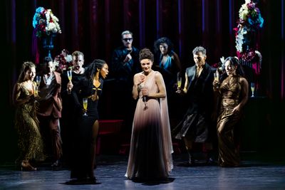 Members of the ensemble with Jada Simone Clark and Melanie Moore Photo
