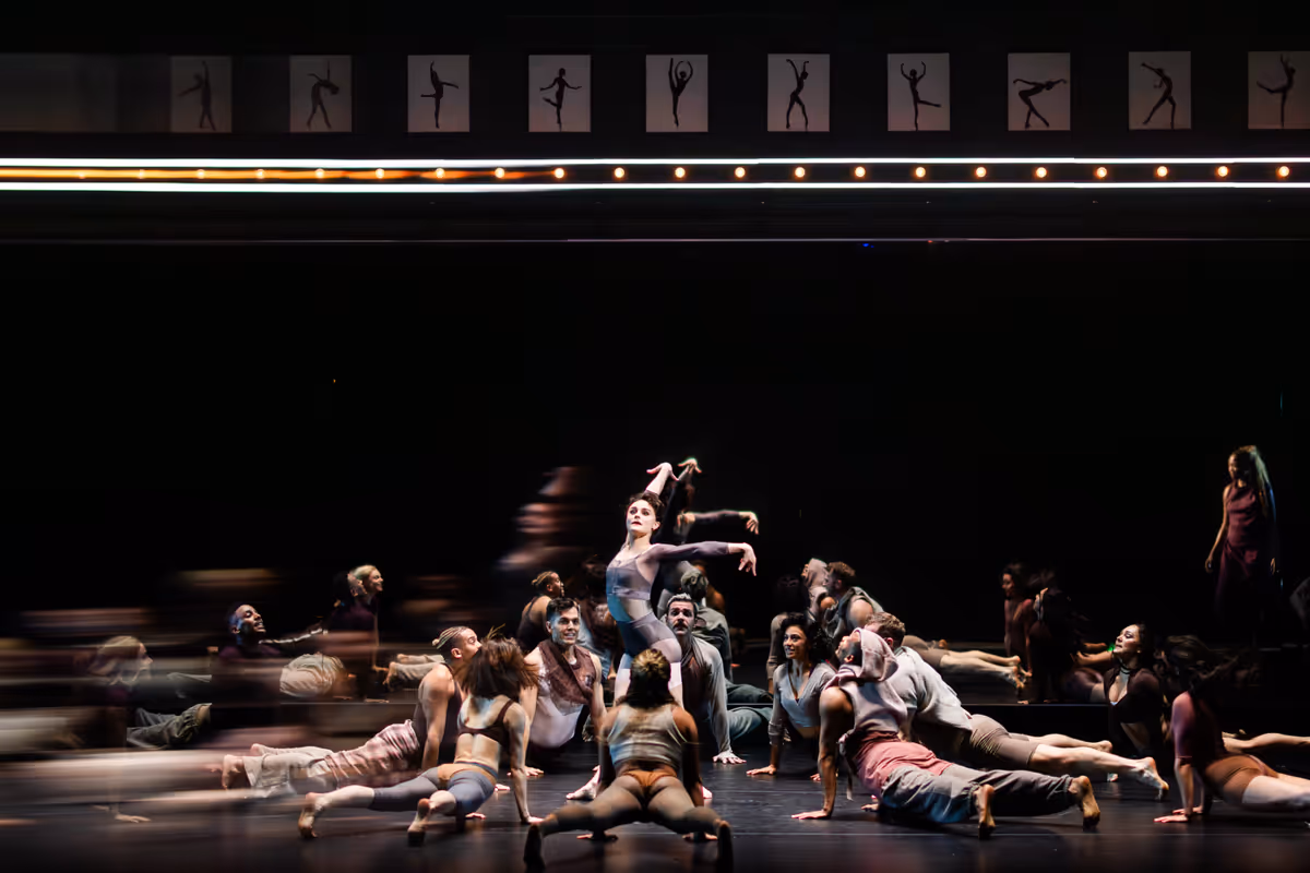 Members of the ensemble with Melanie Moore at Photos: First Look at the World Premiere of BLACK SWAN at A.R.T.