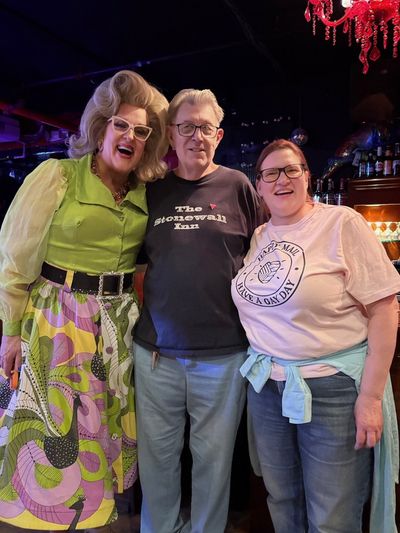 Doris Dear with Tree (one of the last survivors of the Stonewall Riots) and Tracy Kin Photo