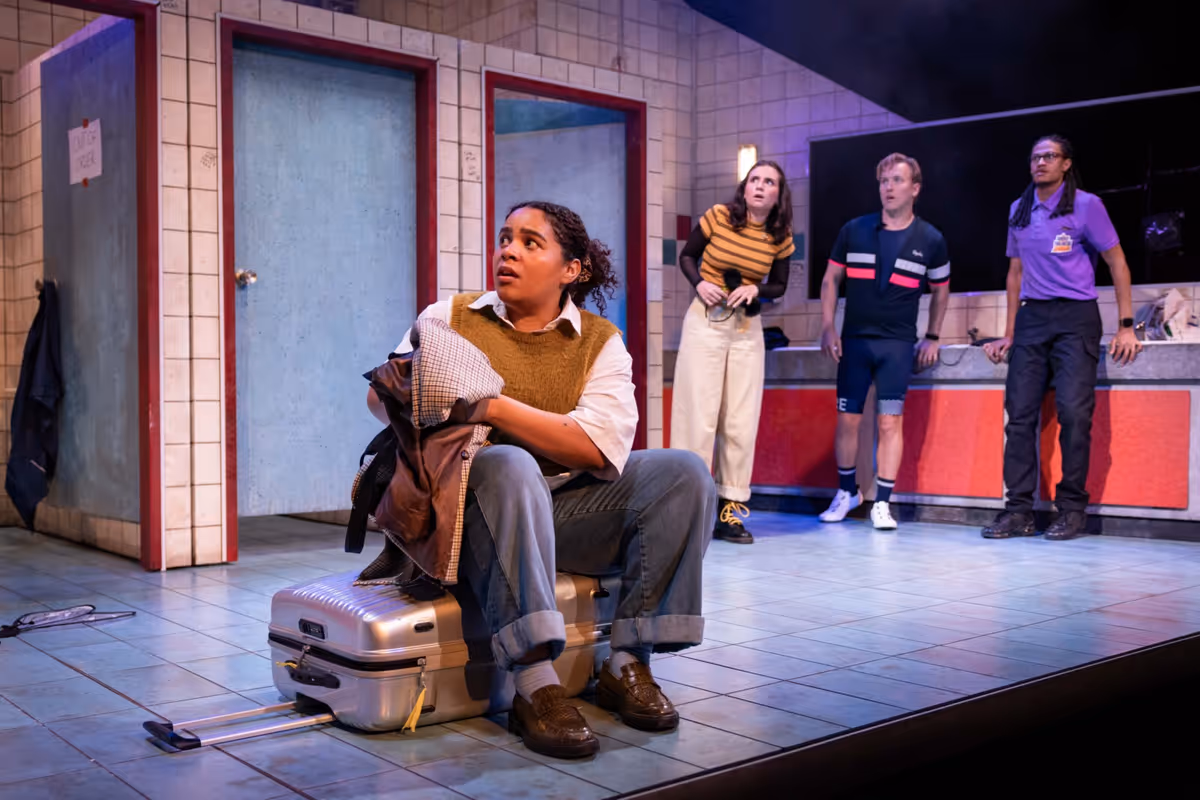 (L-R) Cole Dennis (Laura), Grace Towning (Zo), Matt Corner (Andrew) and Ivano Turco (Finley) - Photography by Mark Senior at Photos: PUBLIC – THE MUSICAL at Curve Theatre