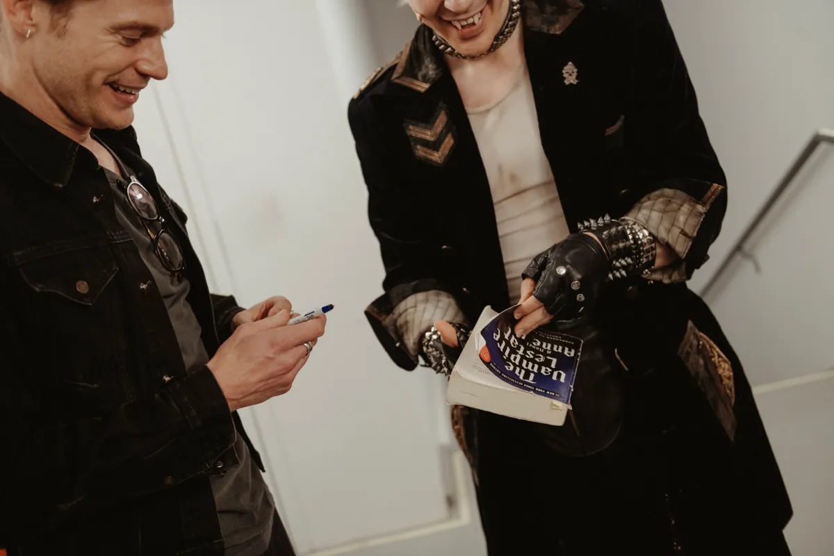 Ali Louis Bourzgui and Sam Reid at Photos: THE VAMPIRE LESTAT's Sam Reid Visits THE LOST BOYS on Broadway