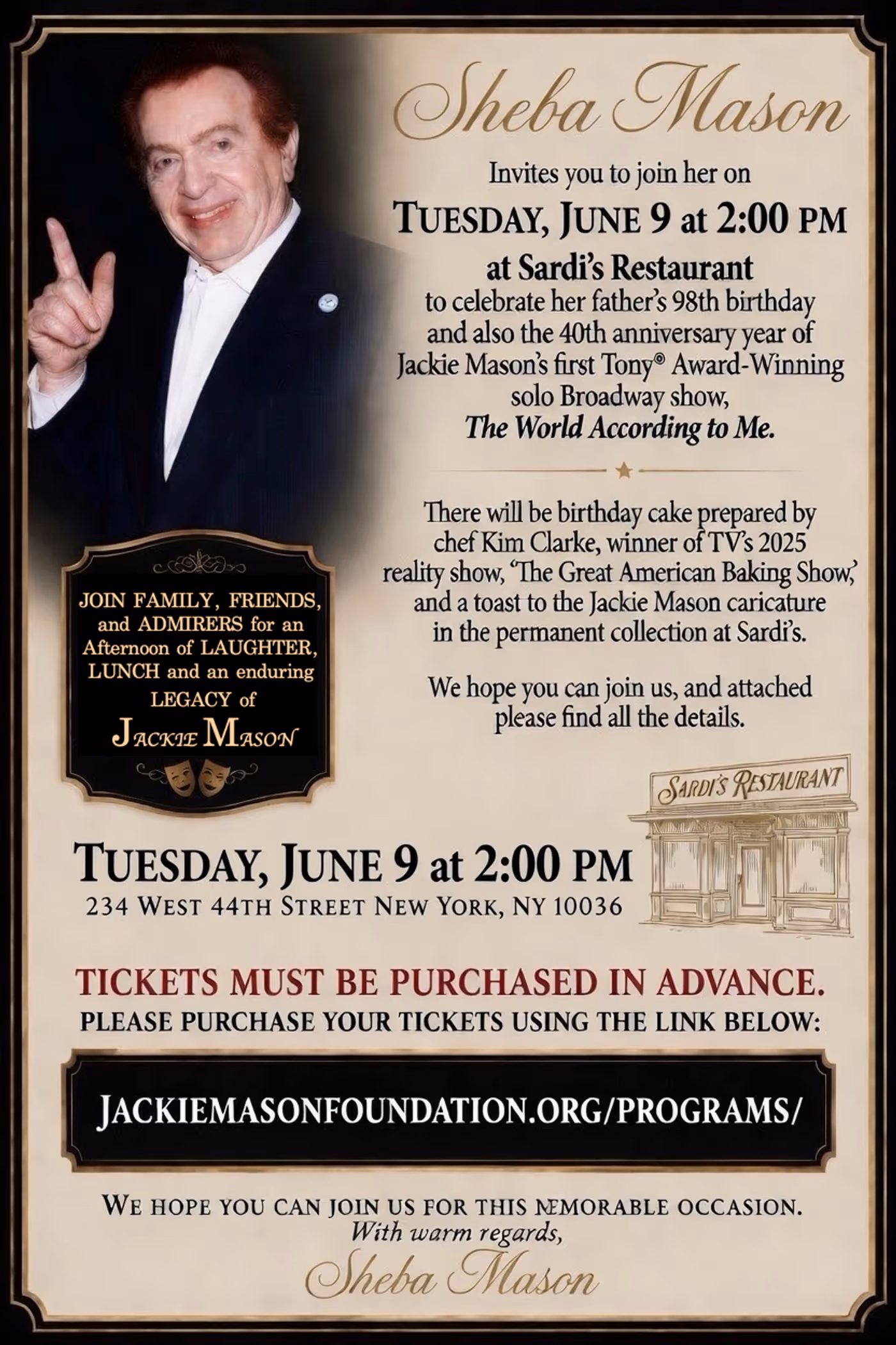 Jackie Mason Impersonation Contest and Birthday Party in NYC Image