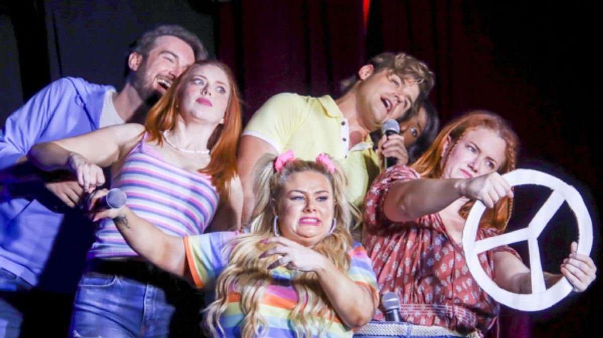 Reagan Osborne, Sarah Wines, Mitchell Gerrard Johnson, Carly Jibson, Garrett, Clayton, Madeleine Heil at Photos: Marguerite Moreau Visits WET HOT A MUSICAL SUMMER