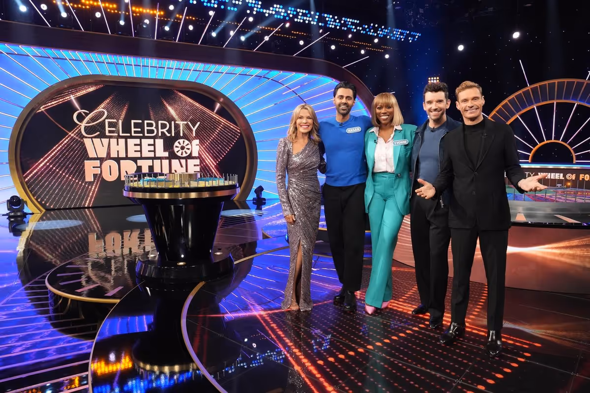 Hasan Minhaj, Ryan Seacrest, Yvonne Orji, Michael Urie, Vanna White at Photos: Michael Urie Wins $96,700 for Broadway Cares on CELEBRITY WHEEL OF FORTUNE