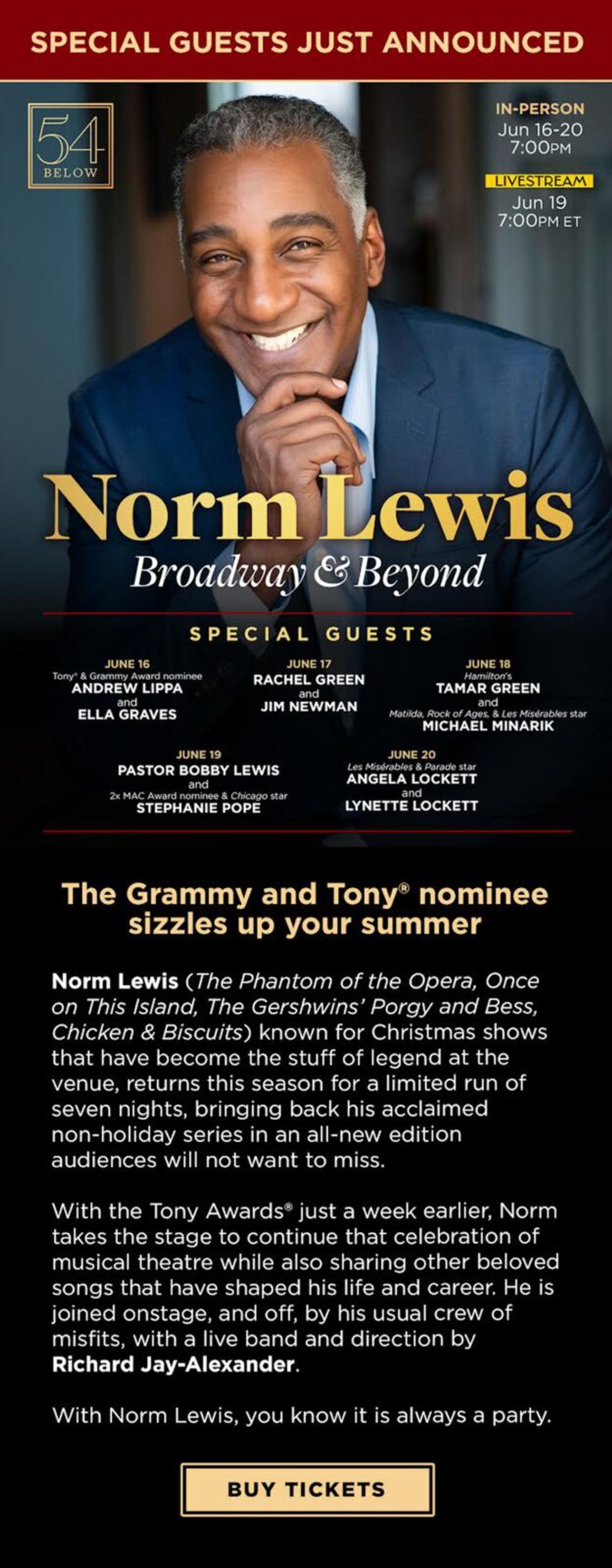 Review: Norm Lewis Sure Knows How to Throw a Party at 54 Below Image
