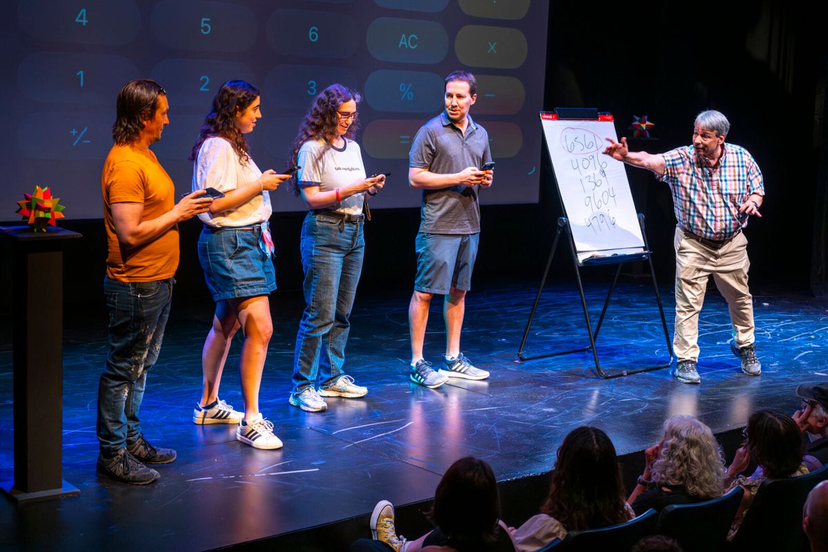 Dr. Arthur Benjamin and audience members at Photos: THAT MATH SHOW is Now Playing at Theater555