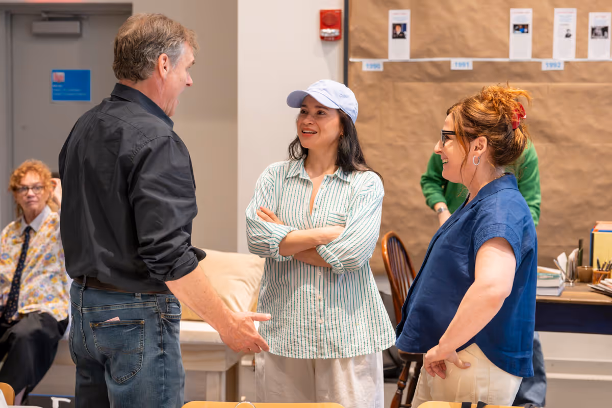 Robert Sean Leonard, Carmen Zilles and Sarna Lapine at Photos: Mary Beth Peil and More in Rehearsal For AN AMERICAN DAUGHTER