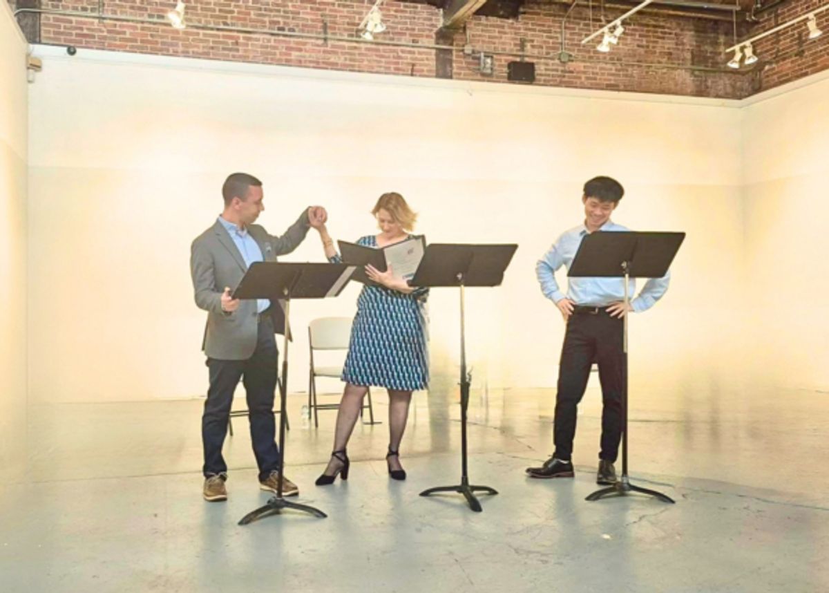 Blue Skies Yonder with Peter Fenton, Avery Kellington, and Samuel Cheng. at Photos: Rogue Theater Festival  in Rehearsal at The Flea