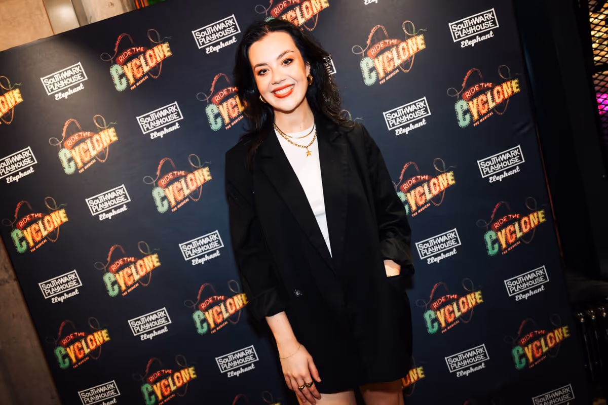 Grace Galloway at gala night for RIDE THE CYCLONE, credit Charlie Flint at Photos: Inside RIDE THE CYCLONE Gala Night at Southwark Playhouse Elephant