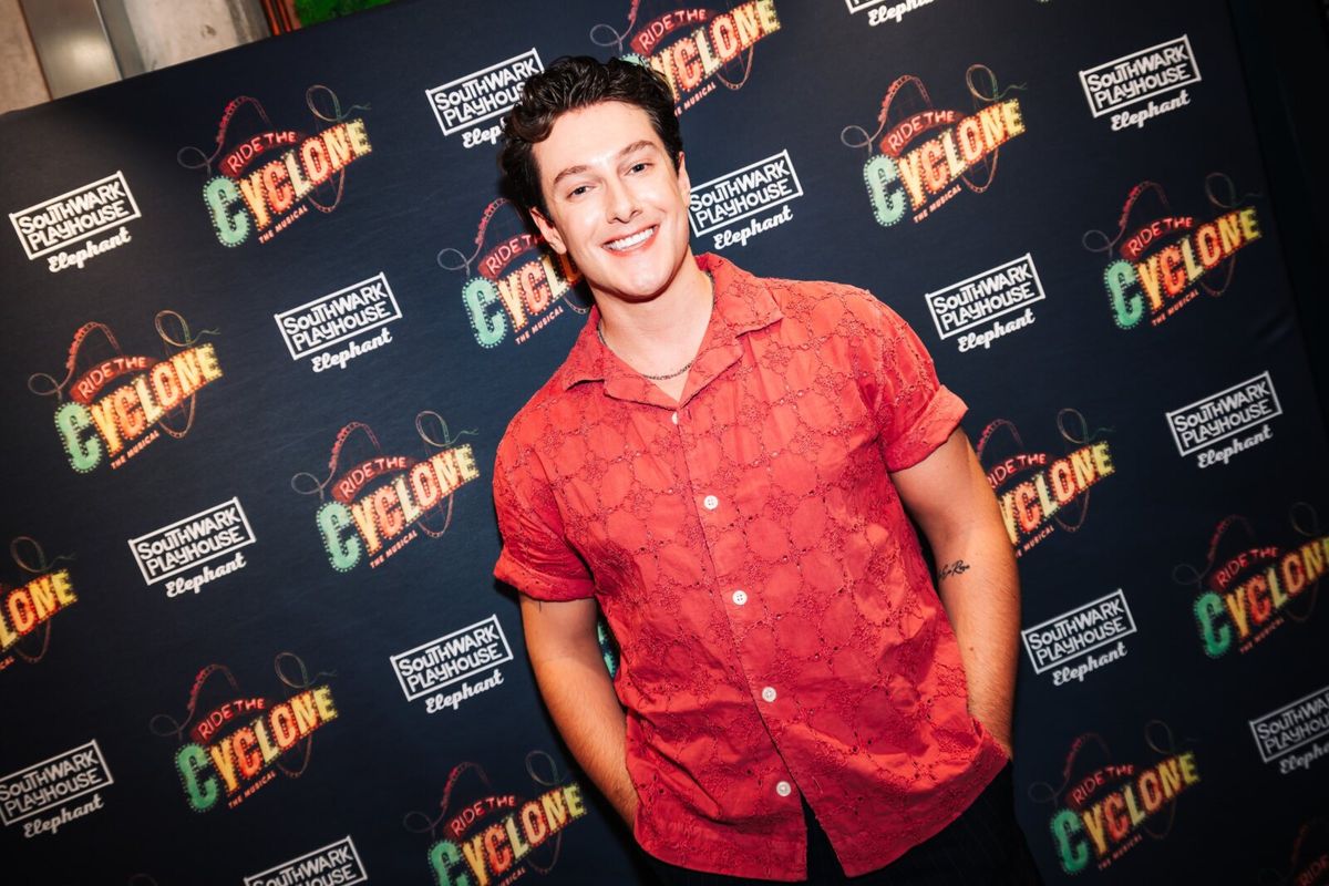 Jac Yarrow at gala night for RIDE THE CYCLONE, credit Charlie Flint at Photos: Inside RIDE THE CYCLONE Gala Night at Southwark Playhouse Elephant