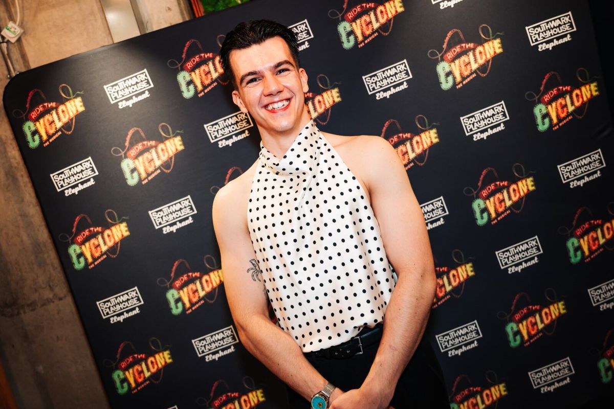 Josh Butler at gala night for RIDE THE CYCLONE, credit Charlie Flint at Photos: Inside RIDE THE CYCLONE Gala Night at Southwark Playhouse Elephant