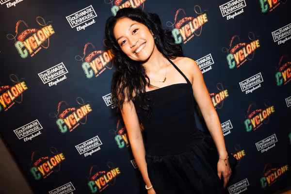 Kayna Montecillo at gala night for RIDE THE CYCLONE, credit Charlie Flint Photo