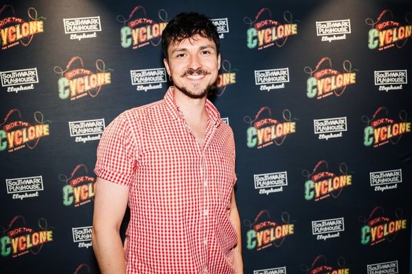 Lewis Brown at gala night for RIDE THE CYCLONE, credit Charlie Flint Photo