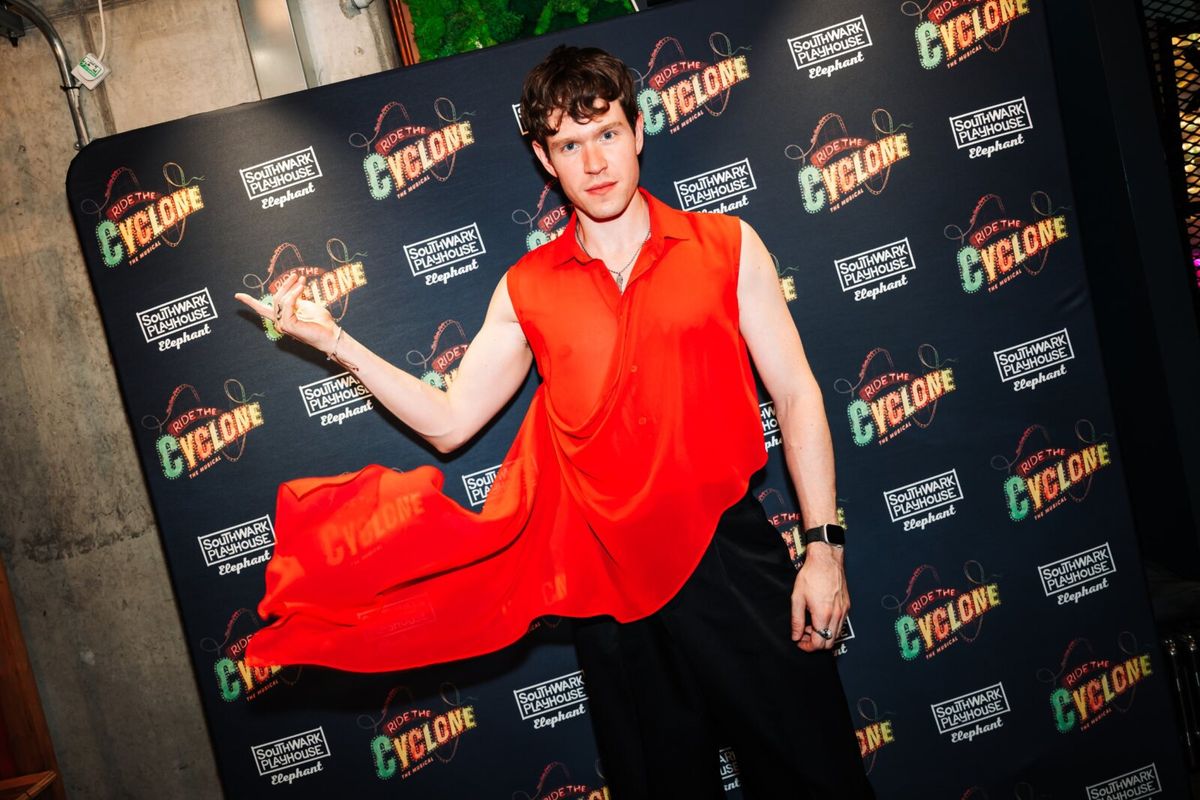 Nathaniel Purnell at gala night for RIDE THE CYCLONE, credit Charlie Flint at Photos: Inside RIDE THE CYCLONE Gala Night at Southwark Playhouse Elephant