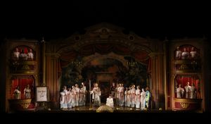 The Santa Fe Opera Chorus, Alexander K  peczi, Jo  lle Harvey, Will Liverman Photo