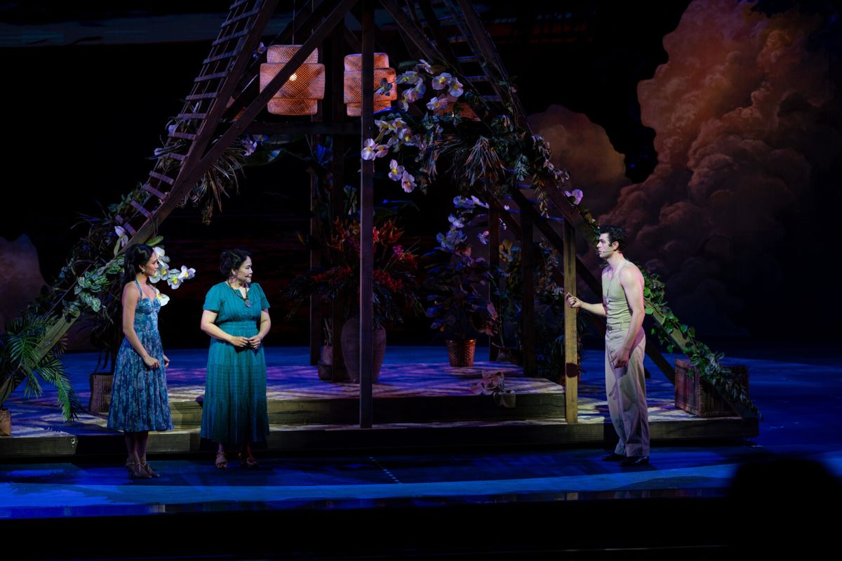 From left: Michaela Marfori, Joan Almedilla and Michael Canu at Photos: Paulo Szot, Taylor Louderman and More in SOUTH PACIFIC at The Muny
