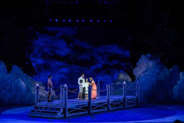 From left: Josiah Paik, Paulo Szot, Grace Moore and Taylor Louderman Photo
