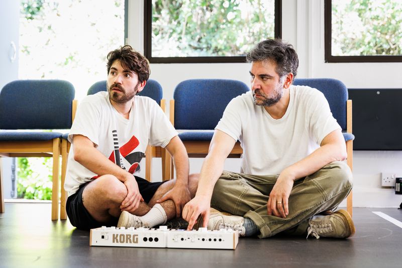 Photos: Josh Radnor. Noah Galvin and Khalil Madovi in HIT MACHINE Rehearsals — photo 3 of 8