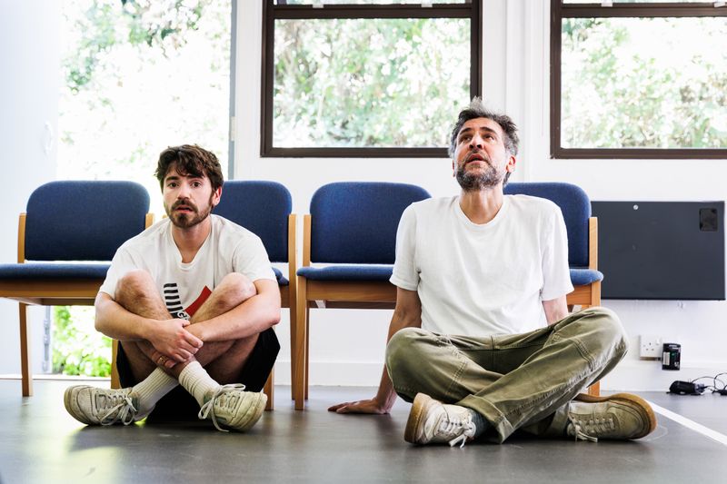 Photos: Josh Radnor. Noah Galvin and Khalil Madovi in HIT MACHINE Rehearsals — photo 6 of 8