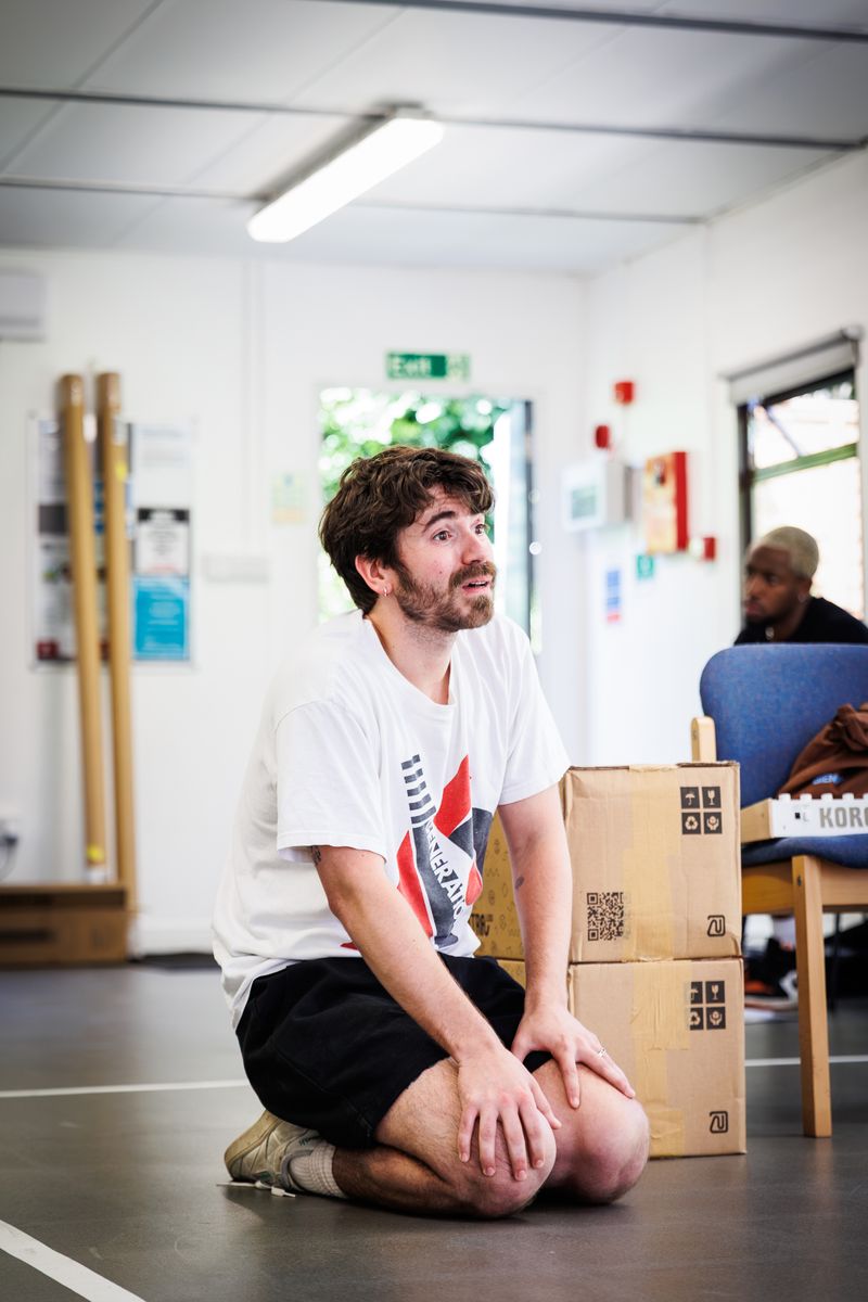 Photos: Josh Radnor. Noah Galvin and Khalil Madovi in HIT MACHINE Rehearsals — photo 1 of 8