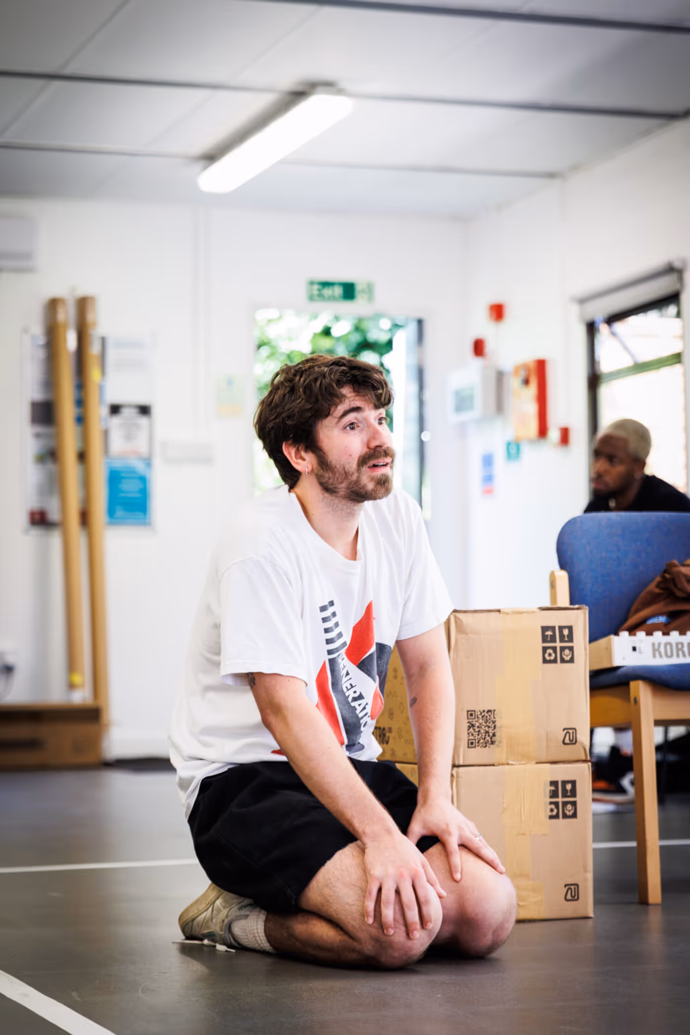 Photos: Josh Radnor. Noah Galvin and Khalil Madovi in HIT MACHINE Rehearsals Image