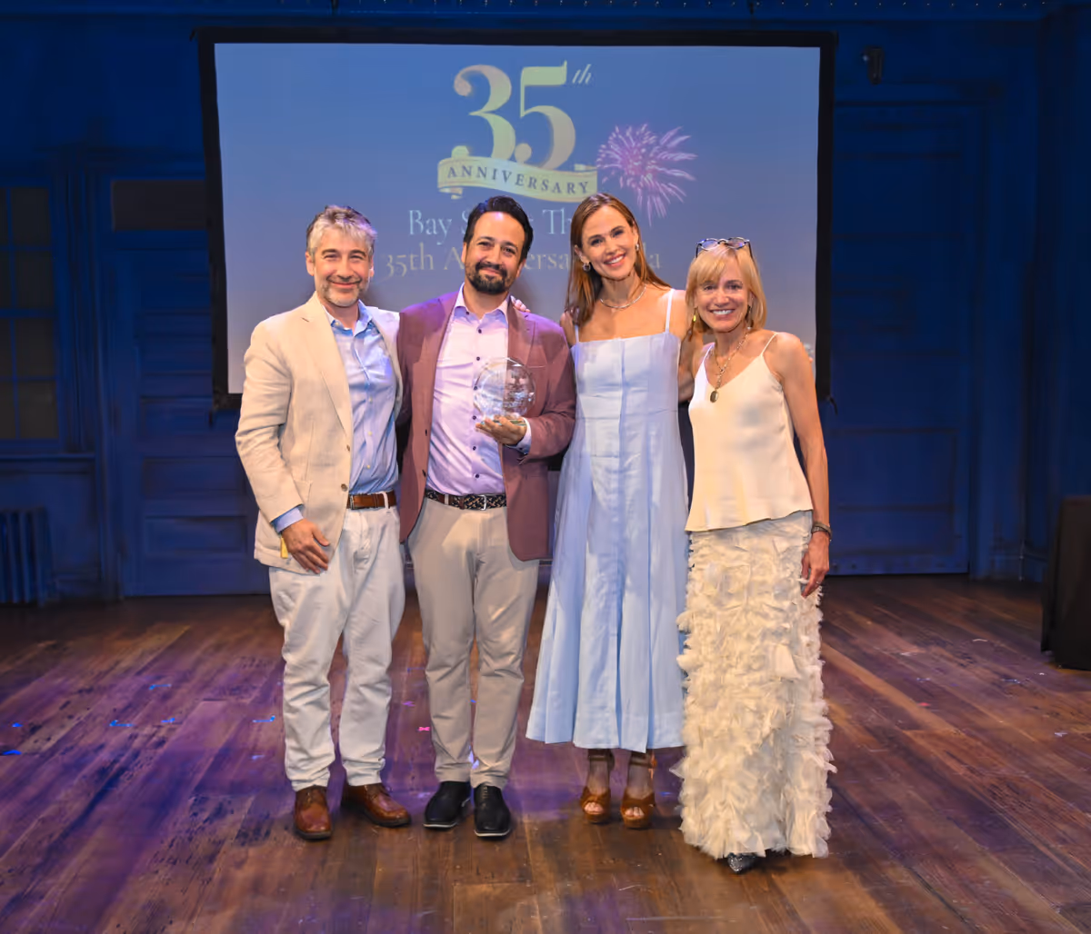 Scott Schwartz, Lin-Manuel Miranda, Jennifer Garner, Tracy Mitchell at Photos: Lin-Manuel Miranda Honored With Lifetime Achievement Award at Bay Street Theater Gala