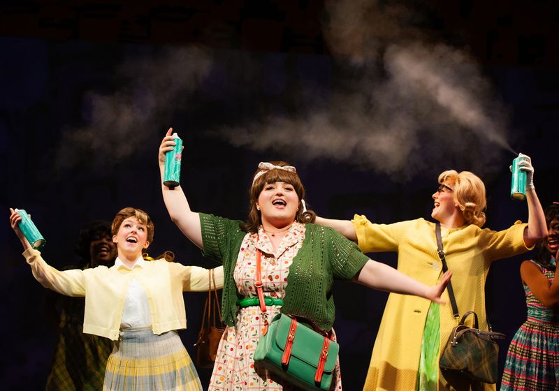 Sierra Bolar, Ella Ruth Francis, and Gwen Tessman in San Francisco Playhouse's "Hairspray," performing July 10 - September 12. Photo Credit: Jessica Palopoli