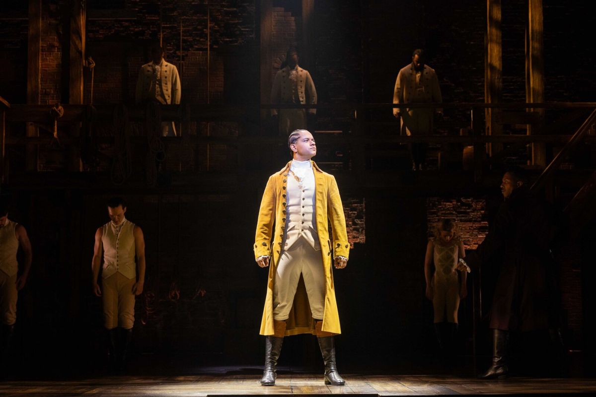 HAMILTON. Stephenson Ardern-Sodje and Company. Photo Danny Kaan at Photos: HAMILTON West End Welcomes Original Star, Leslie Odom, Jr.