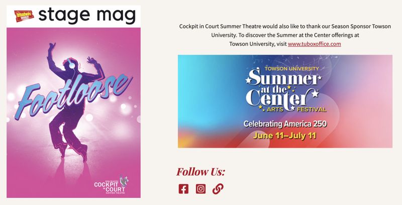 Stage Mag Spotlight: Cockpit in Court Summer Theatre's FOOTLOOSE Image