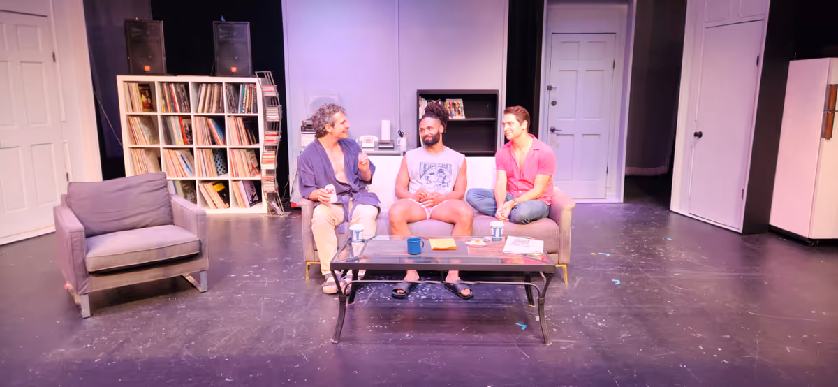 Jeff Brackett, M. Damon Hawkins, and Michael Raver at Photos: First Look at THE LISBON TRAVIATA at Bridge Street Theatre