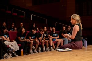 Jeanna de Waal and students Photo