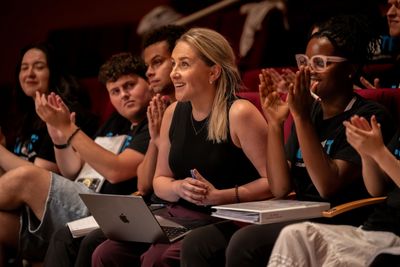 Jeanna de Waal and students Photo