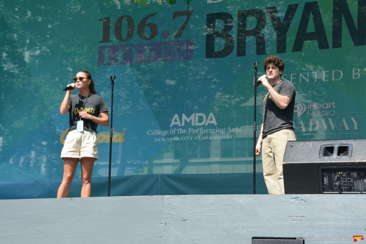 Emma Pittman and Noah Pacht at Photos: MJ, THE OUTSIDERS & More Perform at Broadway in Bryant Park