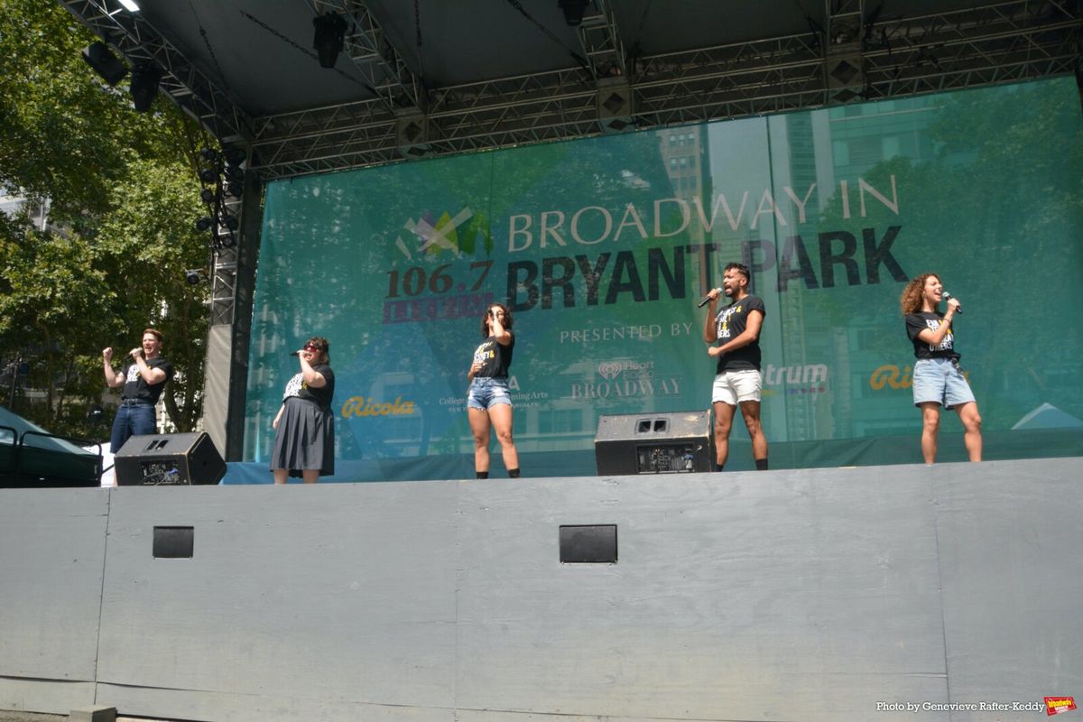 Jeff Kready, Allison Guinn. Gerianne Perez, Brandon Contreras and Lexi Rabidi at Photos: MJ, THE OUTSIDERS & More Perform at Broadway in Bryant Park