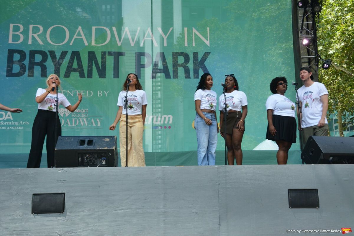 Betsy Wolfe, Savannah Lee Birdsong, Morgan Ashkey Bryant, Chrustube Wandam Aveeba Sawyer and Johnny Newccomb at Photos: MJ, THE OUTSIDERS & More Perform at Broadway in Bryant Park