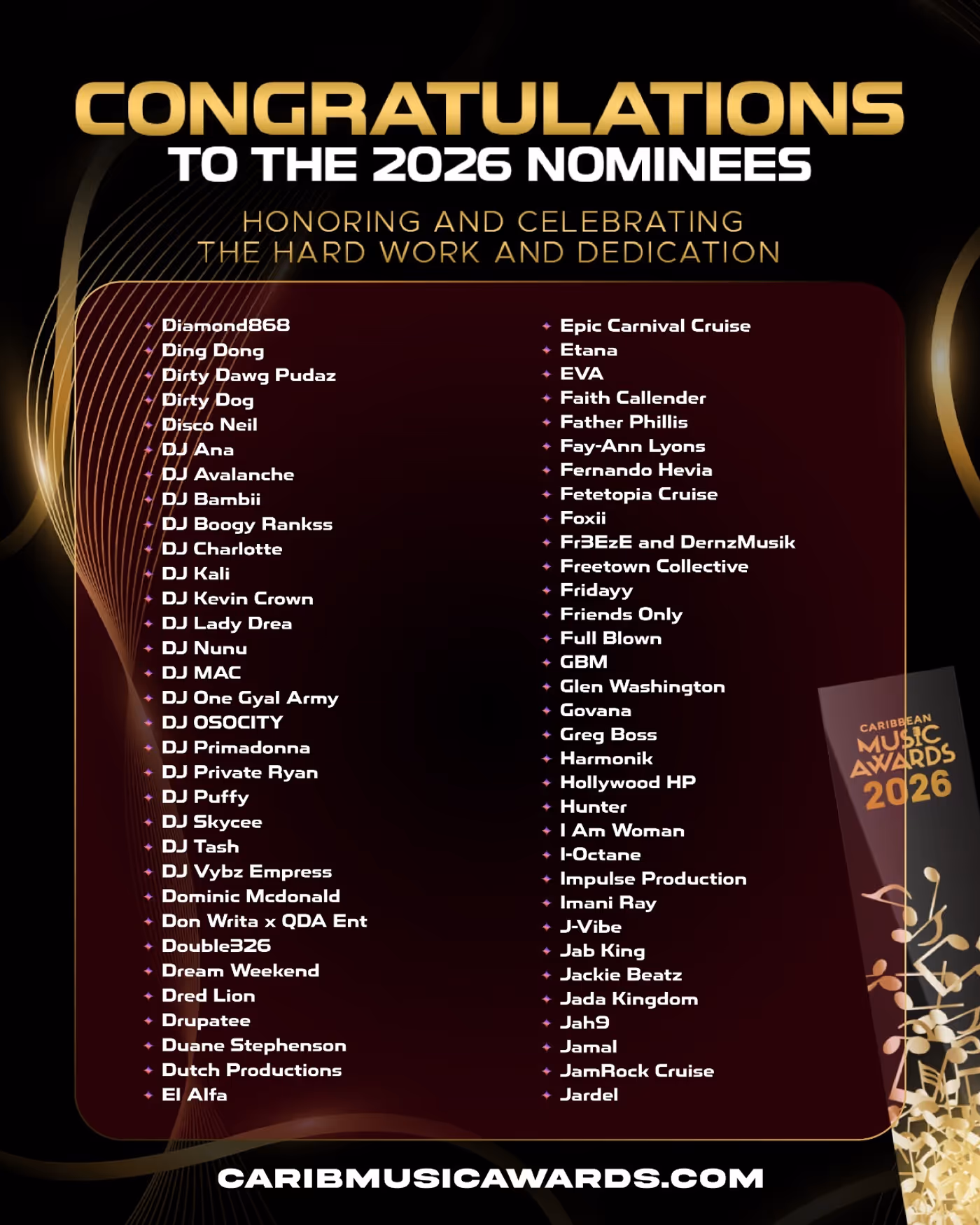 Photos: SHYNE, PATRA, CALYPSO ROSE, Alan Cavé to Be Honored at Caribbean Music Awards Image