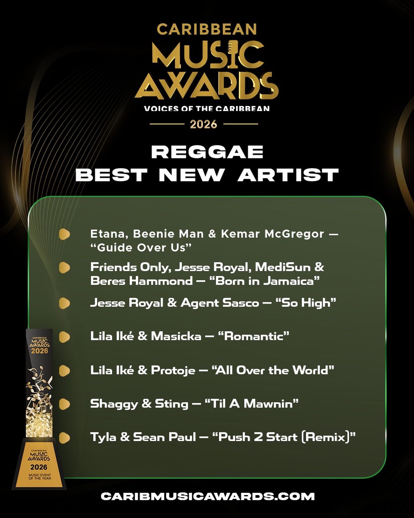 Photos: SHYNE, PATRA, CALYPSO ROSE, Alan Cavé to Be Honored at Caribbean Music Awards Image