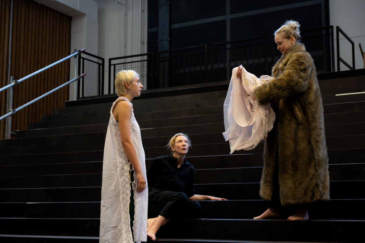 Ella Lily Hyland, Cate Blanchett and Nina Hoss at Photos: Cate Blanchett and Nina Hoss in Rehearsal For ELEKTRA/PERSONA at the National Theatre