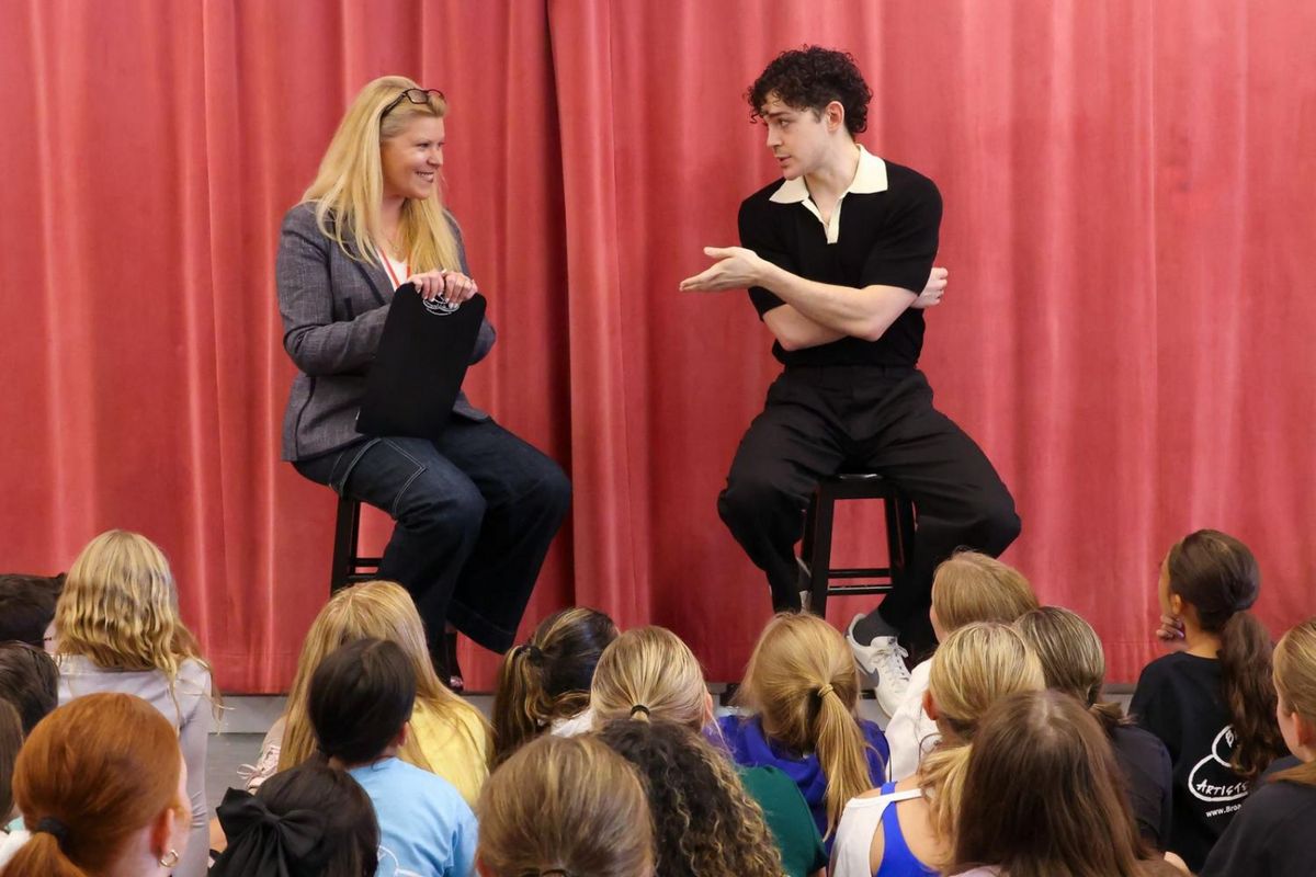 Ali Louis Bourzgui and students at Photos: THE LOST BOYS Tony-Winner Ali Louis Bourzgui Visits Students at Broadway Artists Alliance