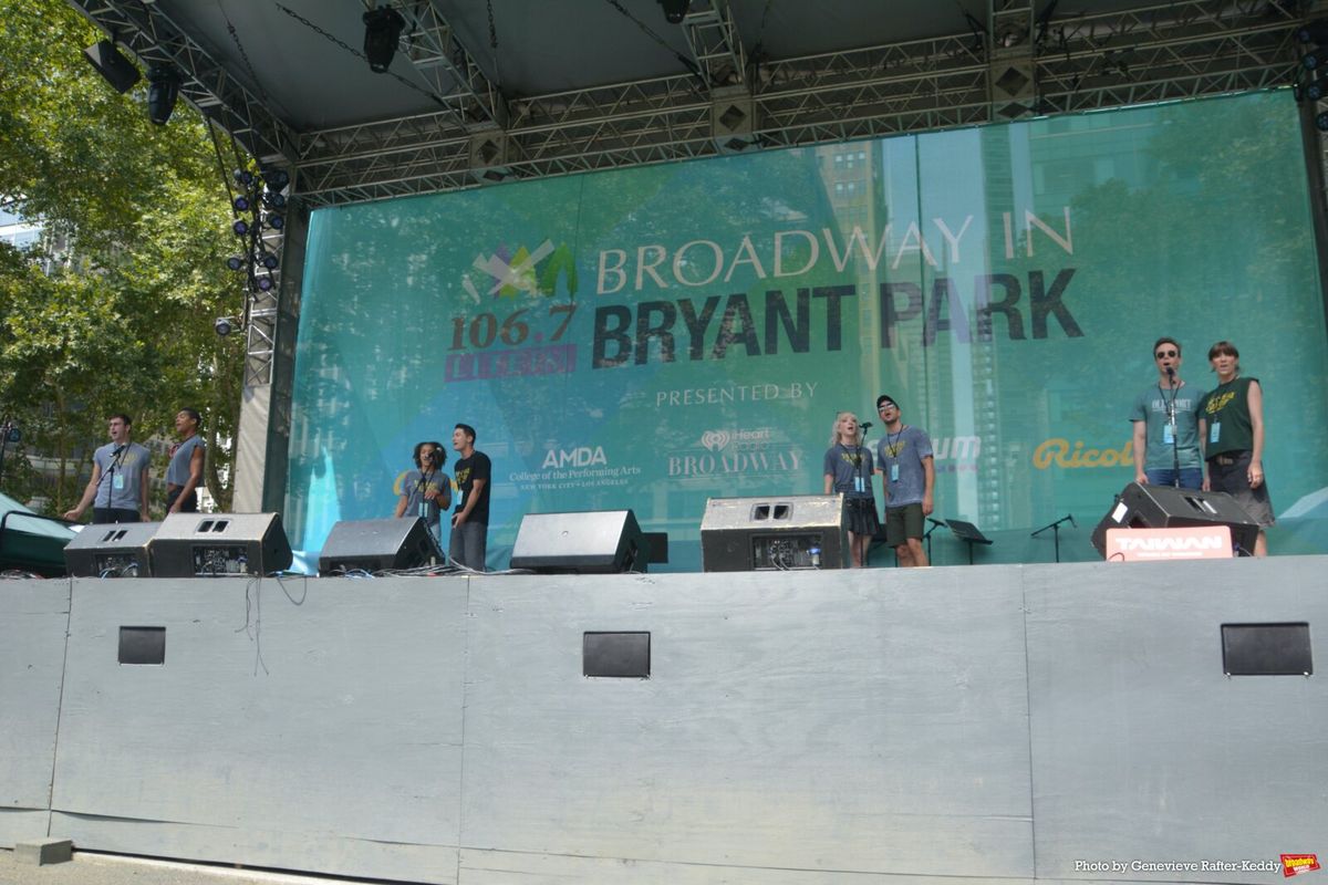 The Cast of The Great Gatsby that includes, Brandon J. Large, Nathaniel Hunt, Traci Elaine Lee, Drew Lake, Justin Keats, Emily Anne Nester, Matt Wiercinski and Kurt Csolak at Photos: THE BOOK OF MORMON, THE GREAT GATSBY, and More Take the Stage At BROADWAY IN BRYANT PARK Week 4