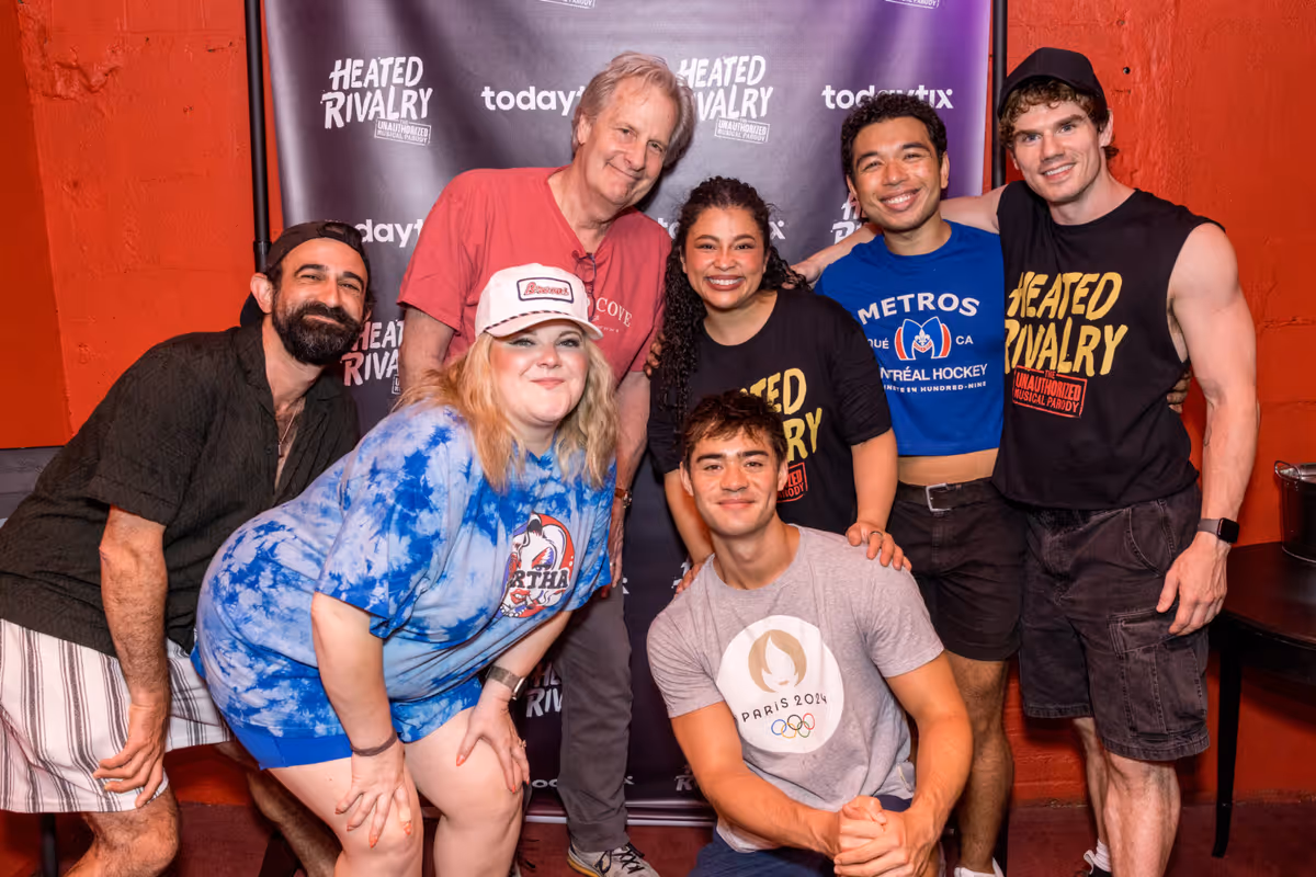 Alan Kliffer, Jeff Daniels, Cherry Torres, Aaron Alcaraz, Jay Armstrong Johnson, Ryann Redmond, Daniel Brackett at Photos: Jeff Daniels Visits HEATED RIVALRY: THE UNAUTHORIZED MUSICAL PARODY