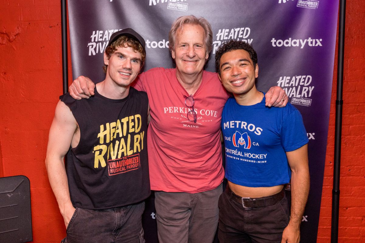 Jay Armstrong Johnson, Jeff Daniels, Aaron Alcaraz at Photos: Jeff Daniels Visits HEATED RIVALRY: THE UNAUTHORIZED MUSICAL PARODY